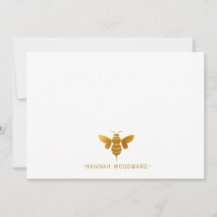 Elegant Gold Bee Logo Monogram Card