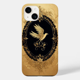 Elegant Gold Bird in Ornate Vintage Frame Case-Mate iPhone 14 Case