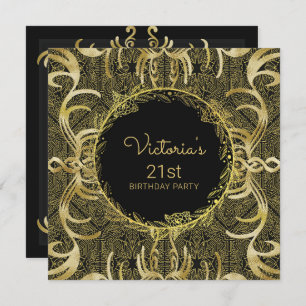 Elegant Gold Birthday Invitation