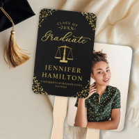 Elegant Gold Black 1 Photo Law School Graduation