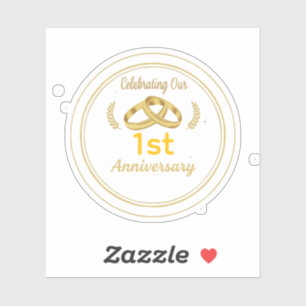 Elegant Gold & Black 1st Wedding Anniversary  