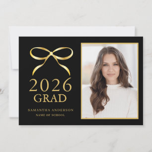 Elegant Gold Black 2026 Photo Grad Announcement