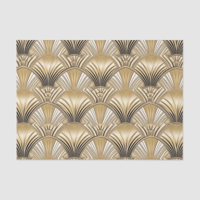 Elegant gold black art deco  tissue paper (Front)