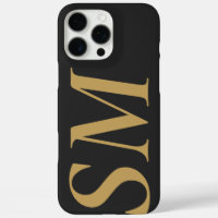 Elegant Gold Black Bold Initial Monogram