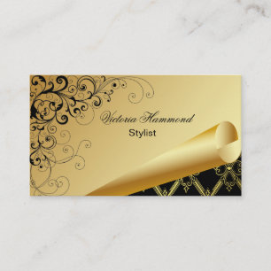 Elegant Gold & Black Business Card