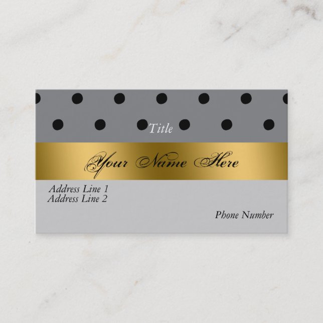 Elegant Gold Black Business Card (Front)