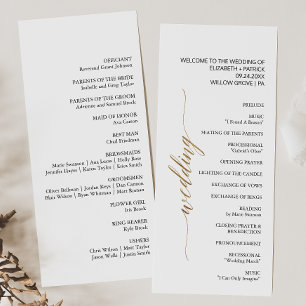 Elegant Gold & Black Calligraphy Wedding Program