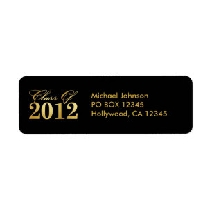 Elegant Gold / Black Class of 2012 Labels