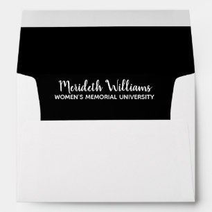 Elegant Gold Black Custom Graduation Envelope