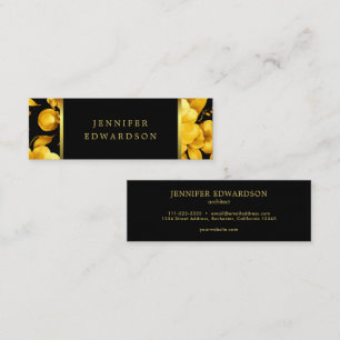 Elegant gold black flowers professional Business Mini Business Card