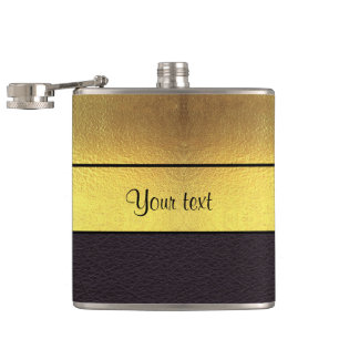 Elegant Gold & Black Hip Flask