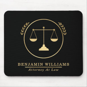 Elegant Gold & Black Lawyer Mouse Pad