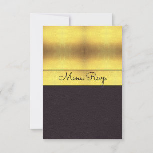Elegant Gold & Black Menu RSVP
