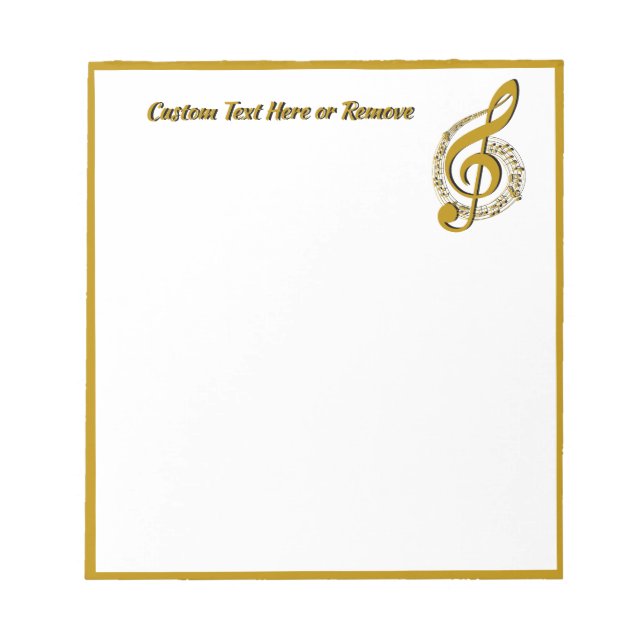 Elegant Gold Black Music Note Personalised (Front)