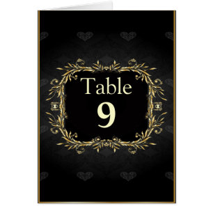 Elegant Gold black Regal Wedding Table Number