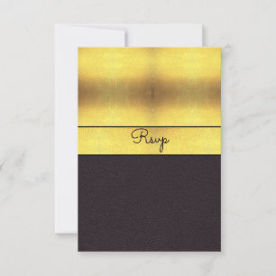 Elegant Gold & Black RSVP Card