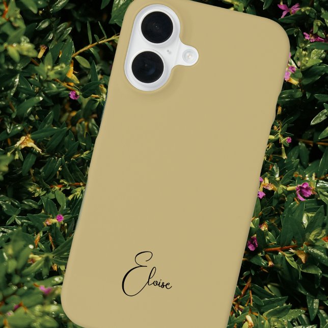Elegant Gold Black Script Calligraphy iPhone 16 Case (Creator Uploaded)