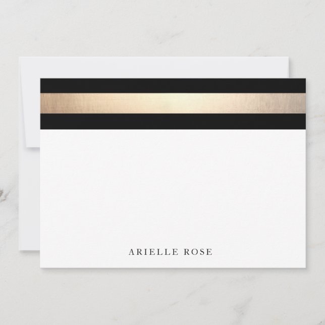Elegant Gold Black Stripe Card (Front)