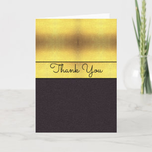 Elegant Gold & Black Thank You Card