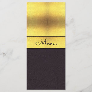 Elegant Gold & Black Wedding Menu