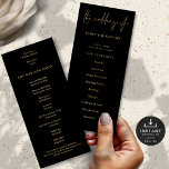 Elegant Gold Black Wedding Program<br><div class="desc">Elegant Gold Black Wedding Program. Available digitally and printed. The main header is in a stylish set script and the rest of the text you can easily personalise. You can change the text and background colours if you wish to match your wedding colour theme via the edit Further option as...</div>