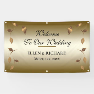 Elegant Gold, Black Wedding Reception Banner