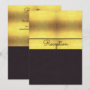 Elegant Gold & Black Wedding Reception Invitation