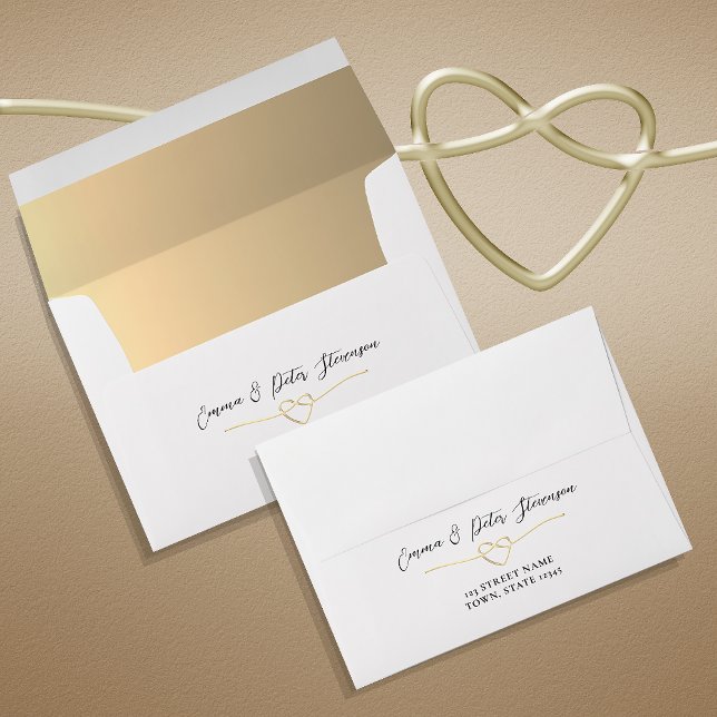Elegant Gold Black White Wedding Envelope (Creator Uploaded)