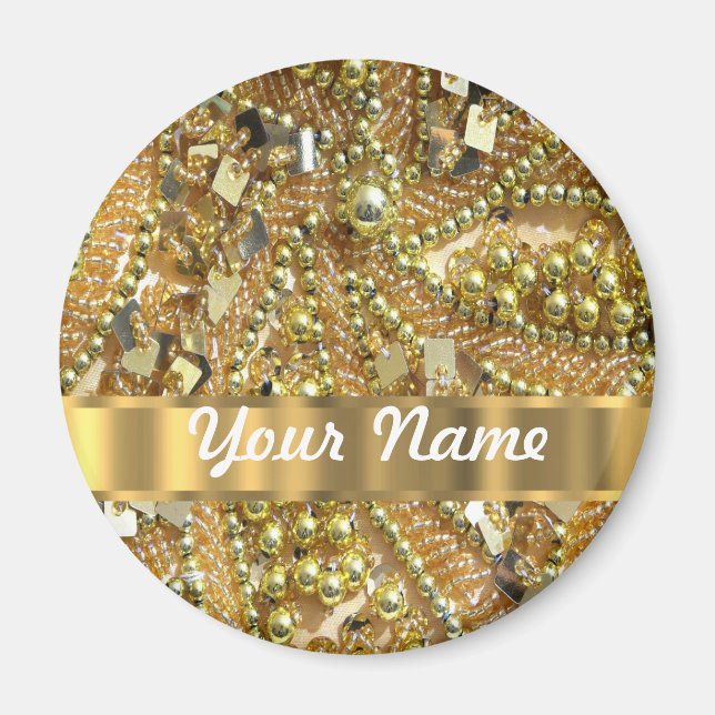 Elegant gold bling magnet (Front)