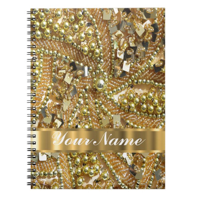 Elegant gold bling notebook (Front)