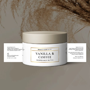 Elegant Gold Body Butter Jar Ingredients Label