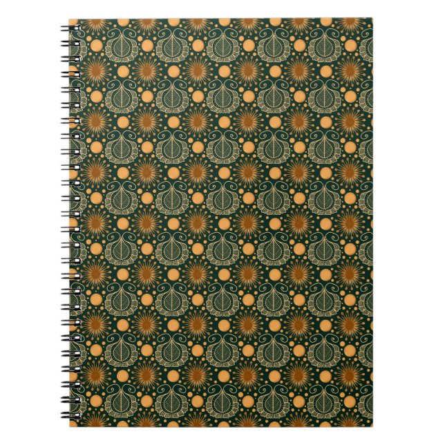 Elegant Gold Boho Ornamental Pattern  Notebook (Front)