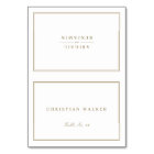 Elegant Gold Border Minimalist Foldable Place Card