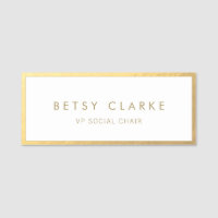Elegant Gold Border Name Tag
