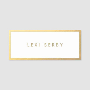 Elegant Gold Border Name Tag