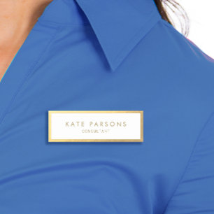 Elegant Gold Border Name Tag