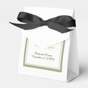 Elegant Gold Border Wedding Thank You Favour Box