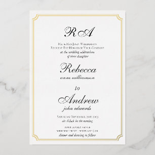 Elegant Gold Borders Classic monogram  