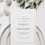Elegant gold borders minimalist save the date<br><div class="desc">Elegant minimalist design with real gold foil borders,  simple and classy. Great save the date cards for modern classic wedding,  vintage wedding and formal wedding.
See all the matching pieces in the collection.</div>