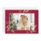 Elegant Gold Bordo 4 Photo Collage Christmas Card