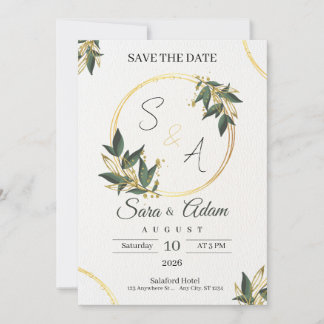 Elegant Gold Botanical Circle Card