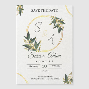 Elegant Gold Botanical Circle Card