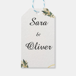 Elegant Gold Botanical Circle Gift Tags