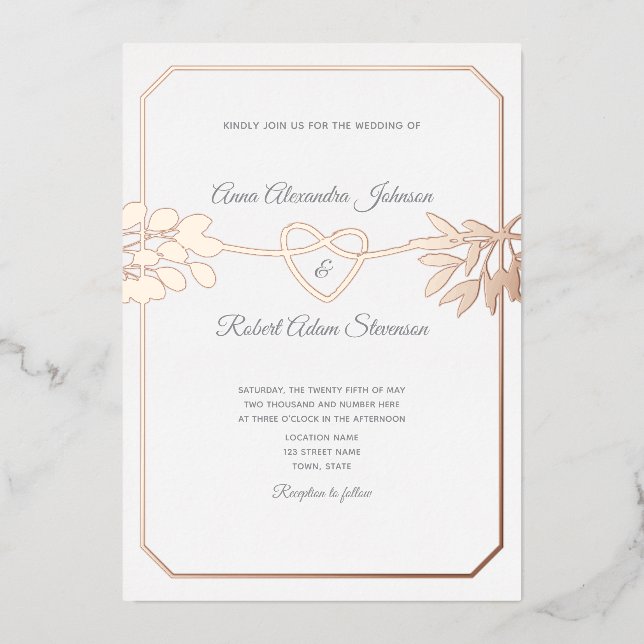 Elegant Gold Botanical Wedding  (Front)