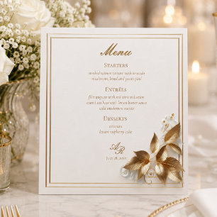 Elegant Gold Botanical Wedding  Menu