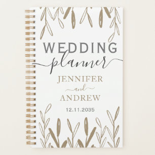 Elegant Gold Botanical Wedding Planner