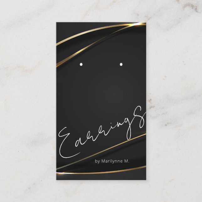 Elegant Gold Boutique Earring Display Card (Front)