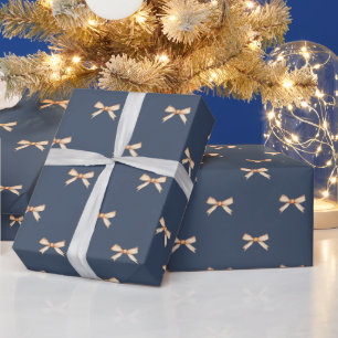 Elegant Gold Bow Christmas Wrapping Paper