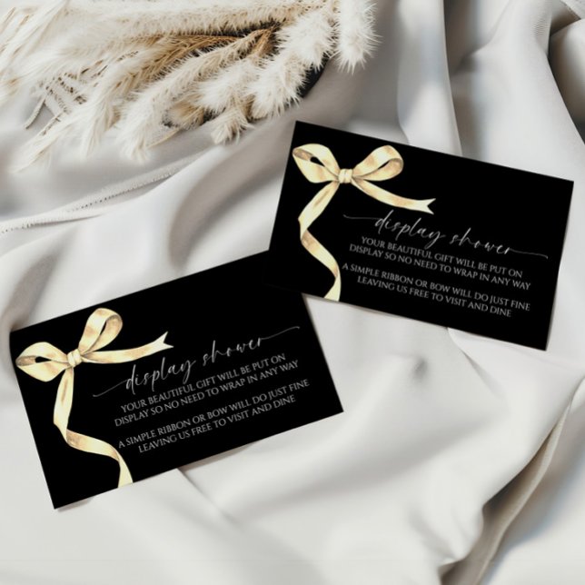 Elegant Gold Bow Display Baby Shower Enclosure  Card (Creator Uploaded)