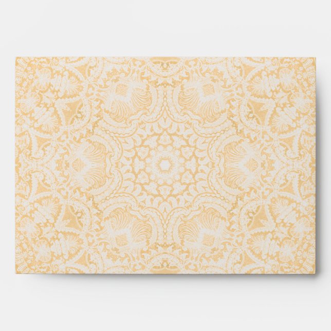 Elegant Gold Bridal Lace A7 Envelope (Front)